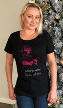 More Wine Less Whine Fun Women T-shirt with Rhinestones For Wine Lovers