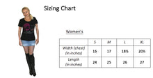 Sizing chart: I Make Pour Decisions Fun Women T-shirt with Rhinestones For Wine Lovers